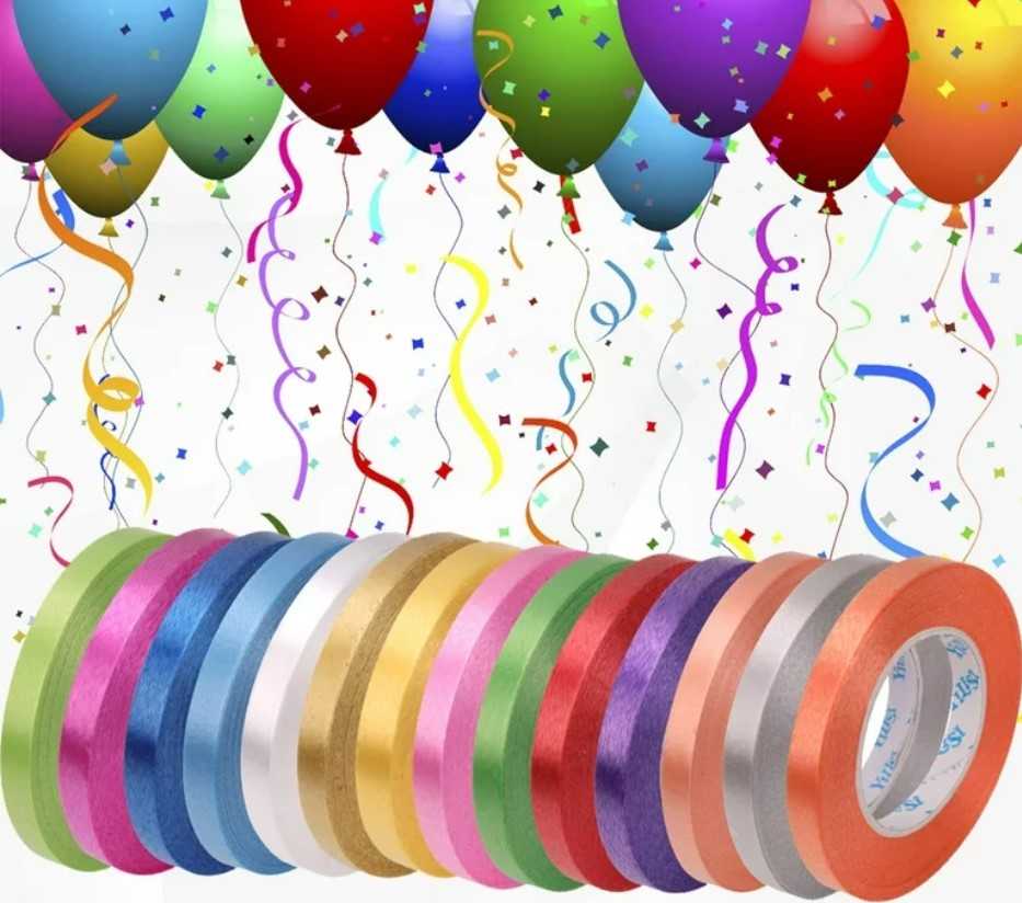 Balloon String Roll Crimped Ribbon Various Colors