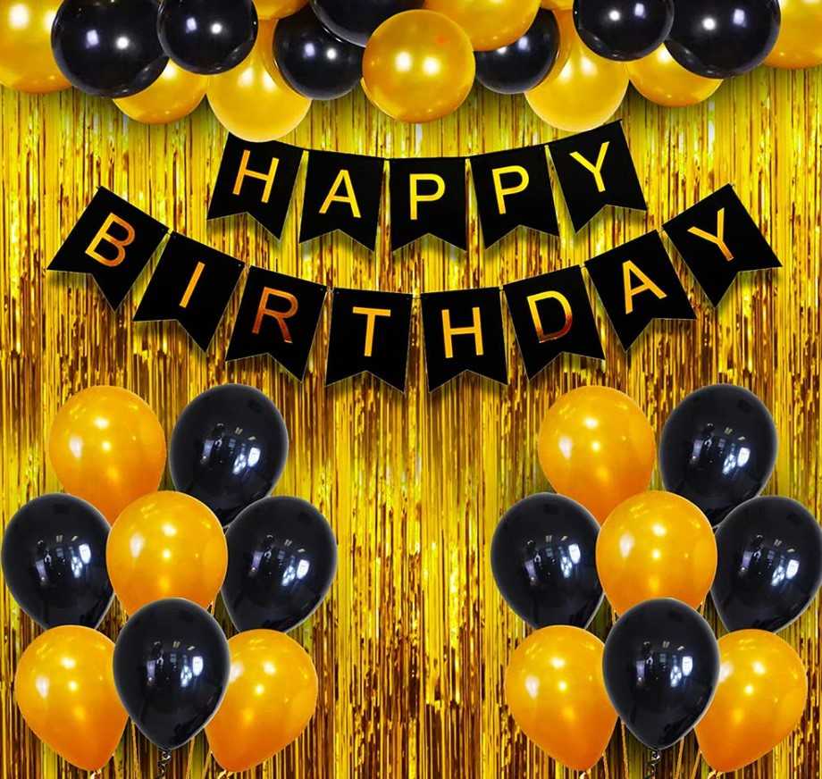 Happy Birthday Yellow Black Combo Theme
