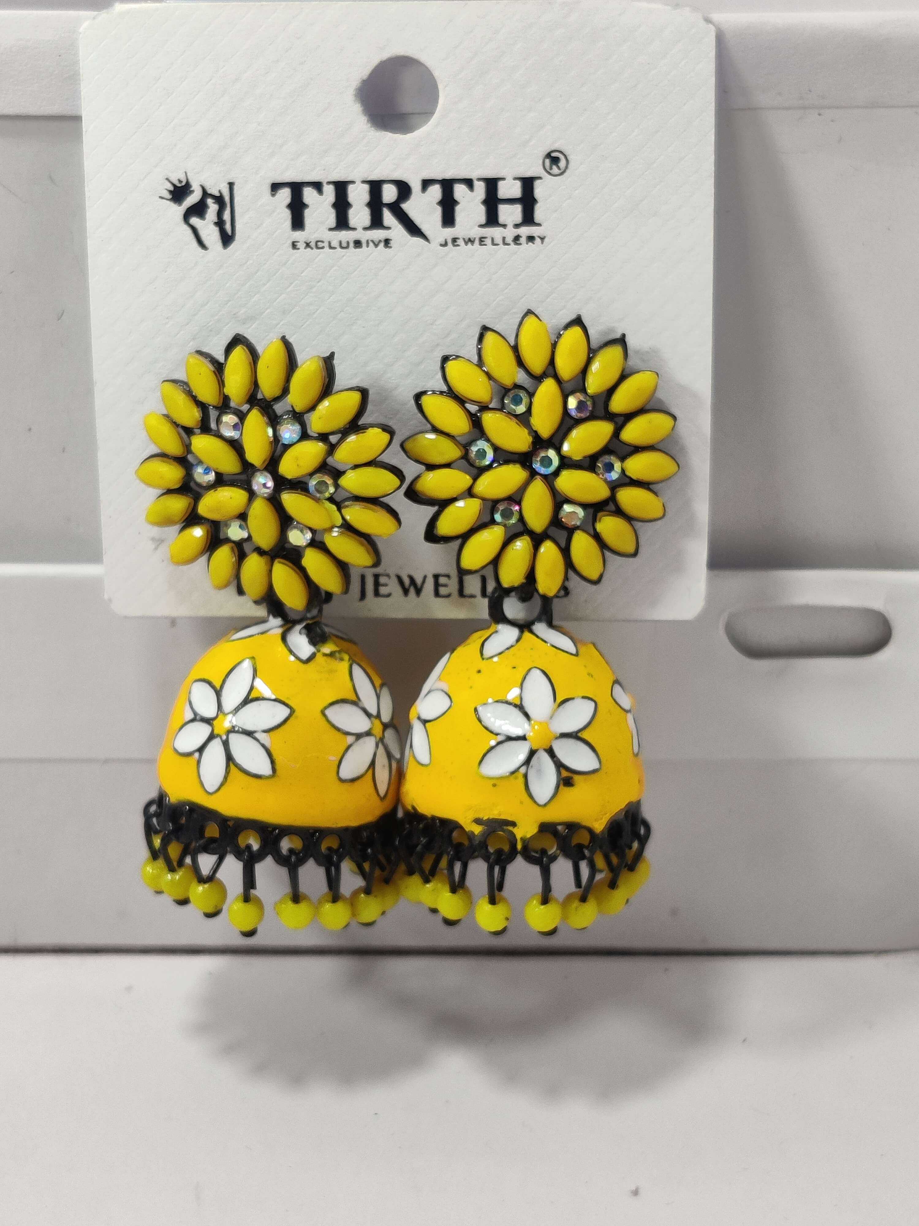 New Desgin JHUMKI - Yellow Black Color