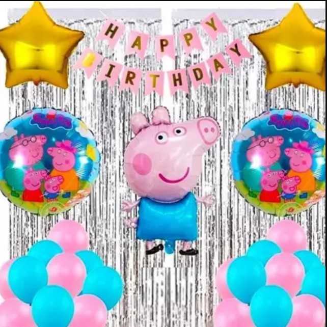 Peppa Pig Theme Birthday Decoration Combo Pack
