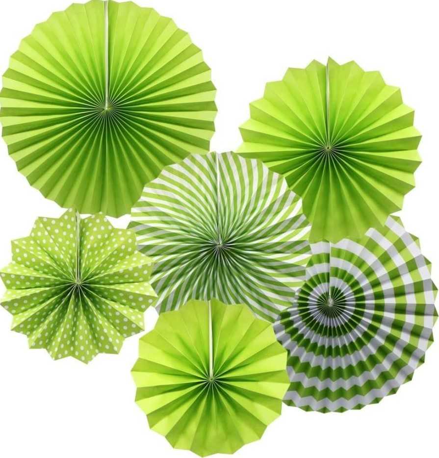 Paper Decor Fans - Green Combo