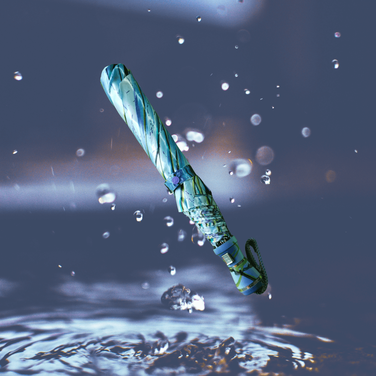 2 Fold Umbrella Blue Mixed -1 Piece