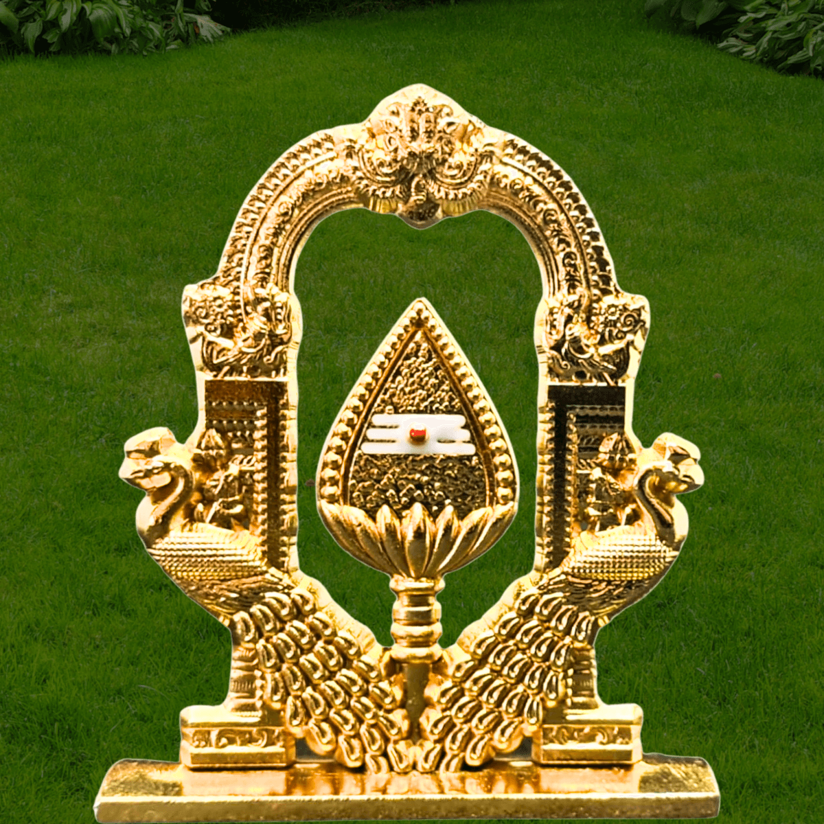 Metal Divine Murugan OM Vel With Peacock 