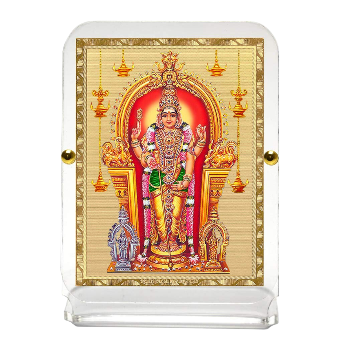 Gold Plated Foil on Acrylic Base Showpiece Murugan