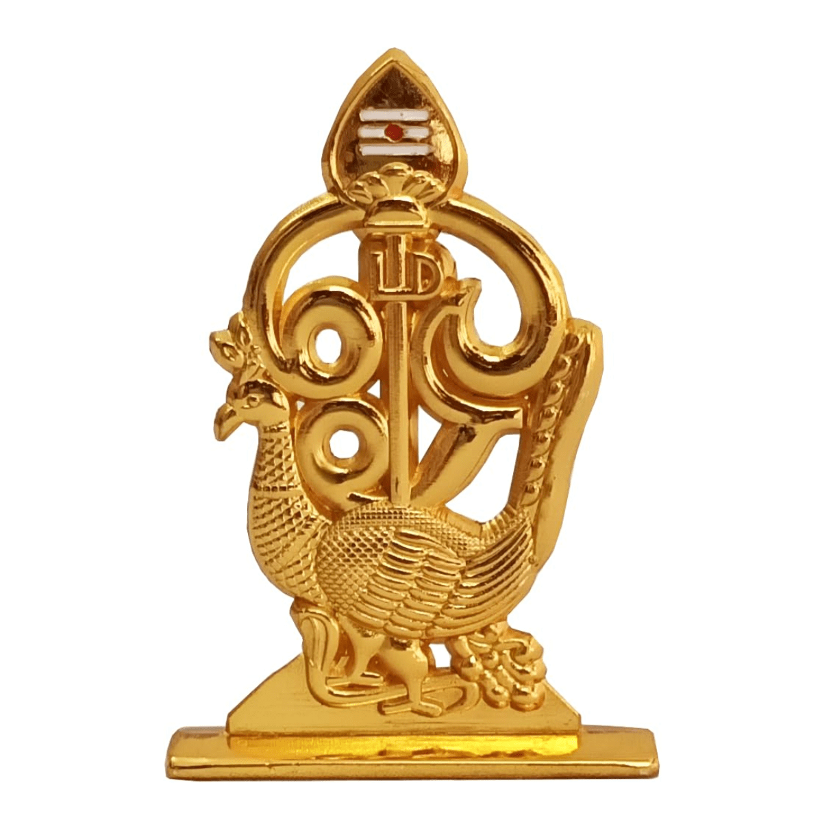 Murugan Metal Vel Idol with Peacock